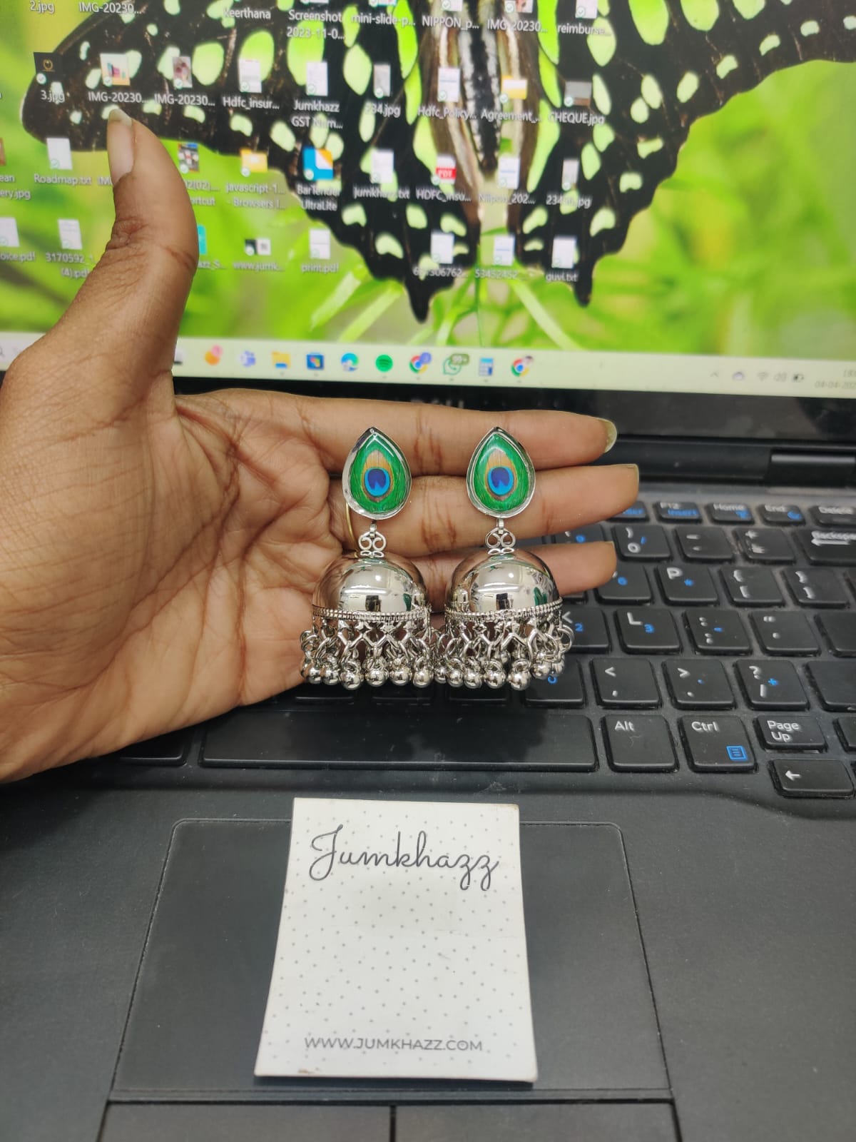 Peacock Design Silver Big Jumkha (JBJ513)